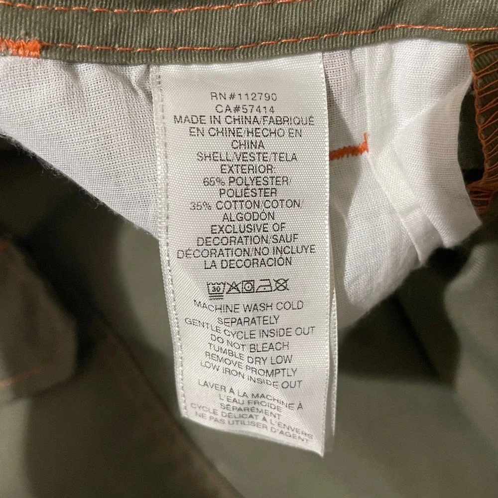 True Religion Mens‎ Cargo Pants Kalamata Papaya Orange Contrast Stitch Size 28
